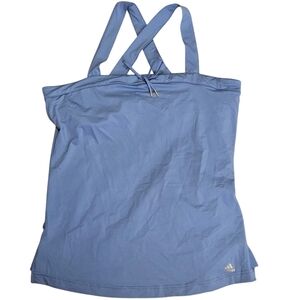 NEW Adidas AL Yoga Tank Top ClimaLite Blade Blue Tie Detail Size Large